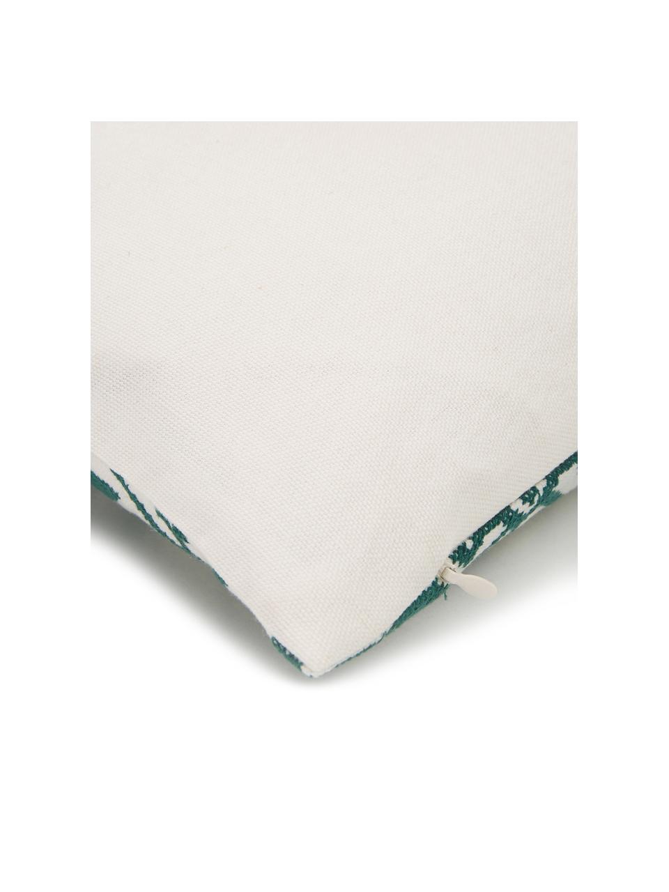 Federa arredo con motivo invernale Shetland, 100% cotone, Verde, bianco crema, Larg. 30 x Lung. 50 cm