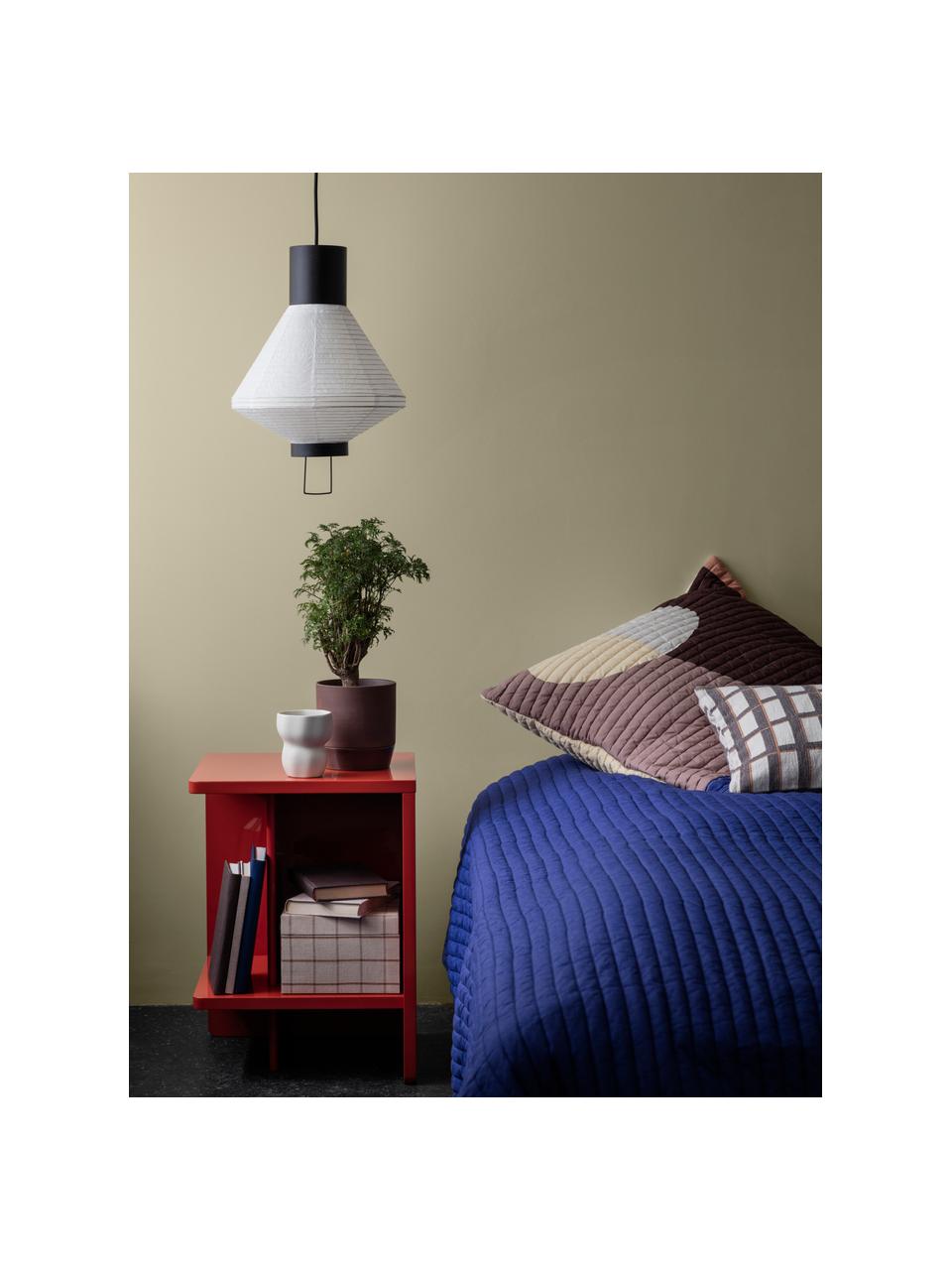 Lámpara de techo de papel de diseño Ritta, Pantalla: papel, Estructura: metal recubierto, Cable: cubierto en tela, Blanco, negro, Ø 30 x Al 42 cm