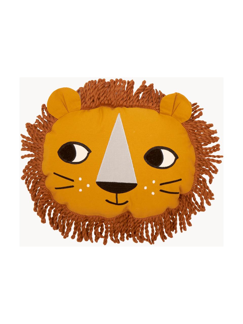 Polštář Lion, s výplní, Žlutá, hnědá, Š 40 cm, D 32 cm