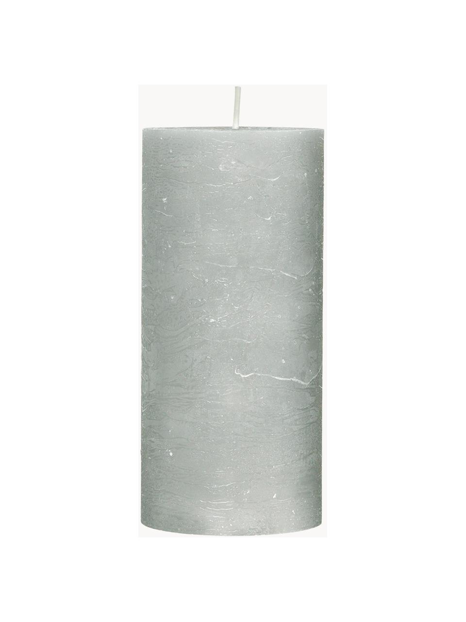 Candela a pilastro fatta a mano Rustic, alt. 15 cm, Cera, Grigio chiaro, Ø 7 x Alt. 15 cm