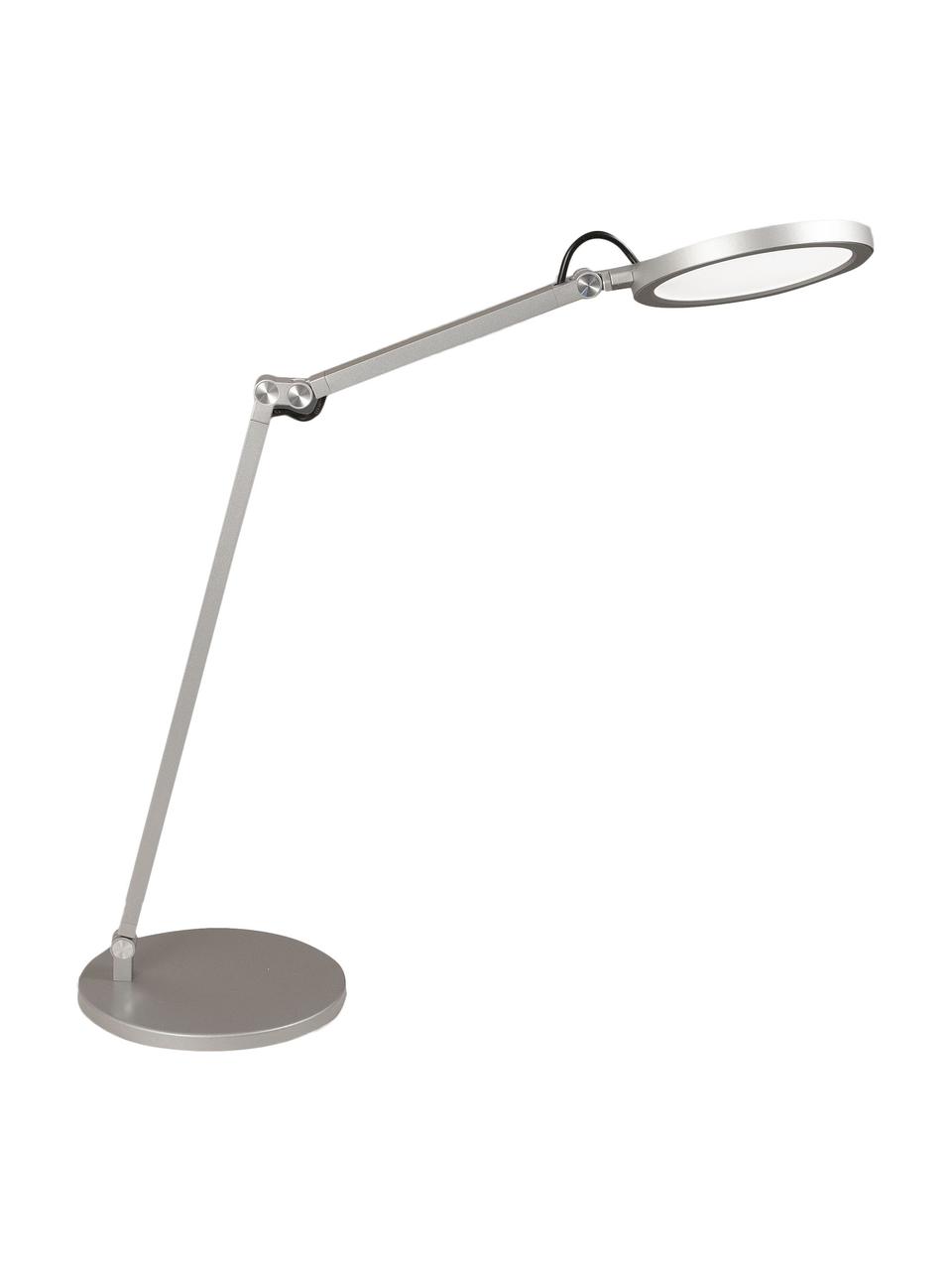 Große Dimmbare LED-Schreibtischlampe Regina, Lampenschirm: Metall, Lampenfuß: Metall, Silberfarben, B 52 x H 80 cm