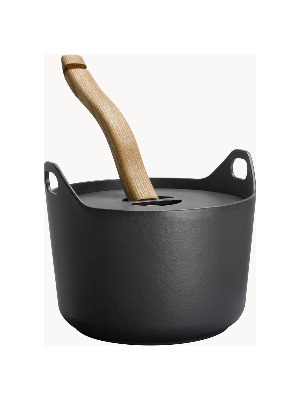 Pentola con rivestimento antiaderente Sarpaneva, Recipiente: ferro, Manico: legno, Antracite, Ø 22 x Alt. 18 cm, 3 l