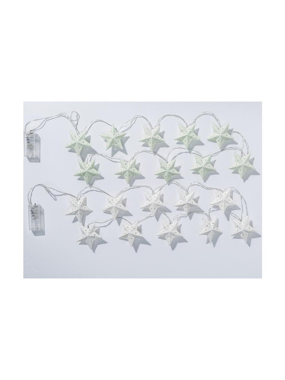 Set de guirnaldas de luces LED Stern, 2 pzas., Papel, Blanco, menta, L 165 cm