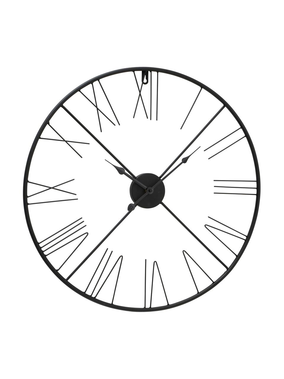 Nástenné hodiny Oslo, Potiahnutý kov, Čierna, Ø 57 cm