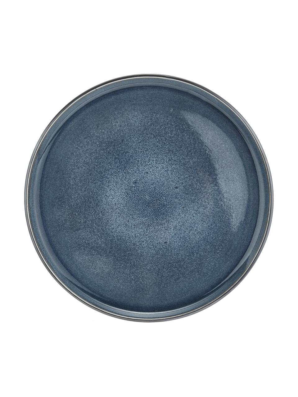 Snídaňový talíř s barevným přechodem Quintana, 2 ks, Modrá, hnědá