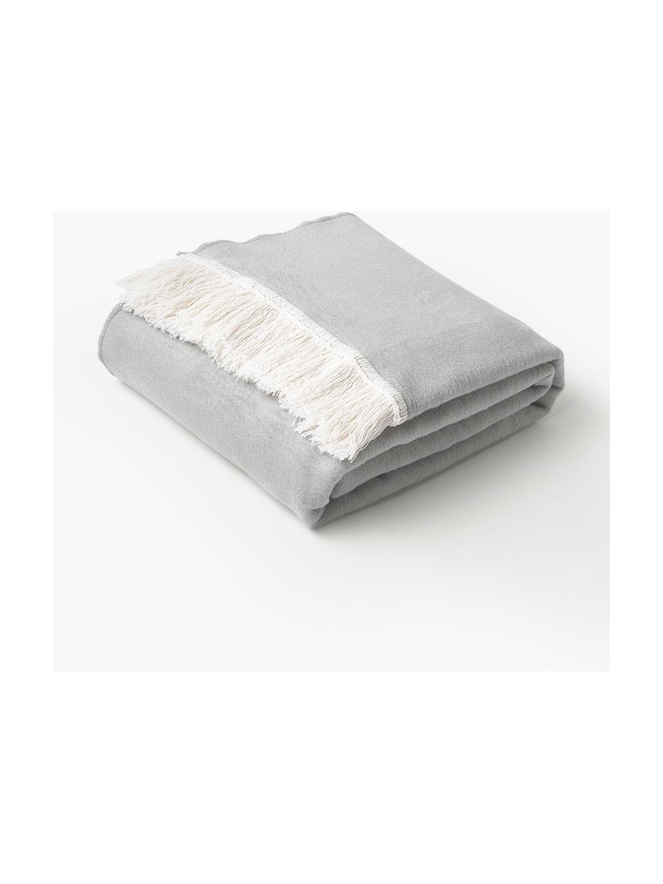 Coperta in cotone con finitura a frange Alya, 100% cotone

Il materiale utilizzato in questo prodotto è testato per le sostanze nocive e certificato secondo lo STANDARD 100 by OEKO-TEX®, 6457CIT, CITEVE., Grigio chiaro, Larg. 125 x Lung. 170 cm