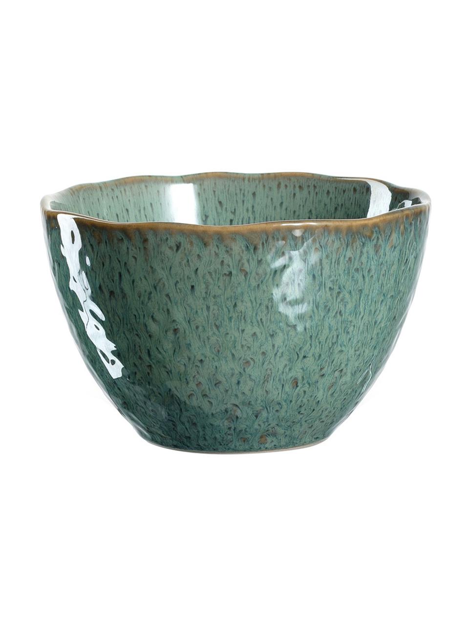 Ciotola verde con gradiente e urti Matera 6 pz, Ceramica, Verde, Ø 15 x Alt. 10 cm