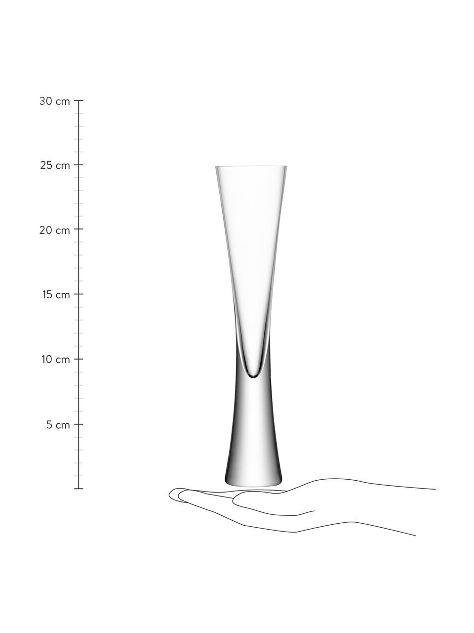 Flûtes à champagne Moya, 2 pièces, Verre, Transparent, Ø 6 x haut. 25 cm, 170 ml