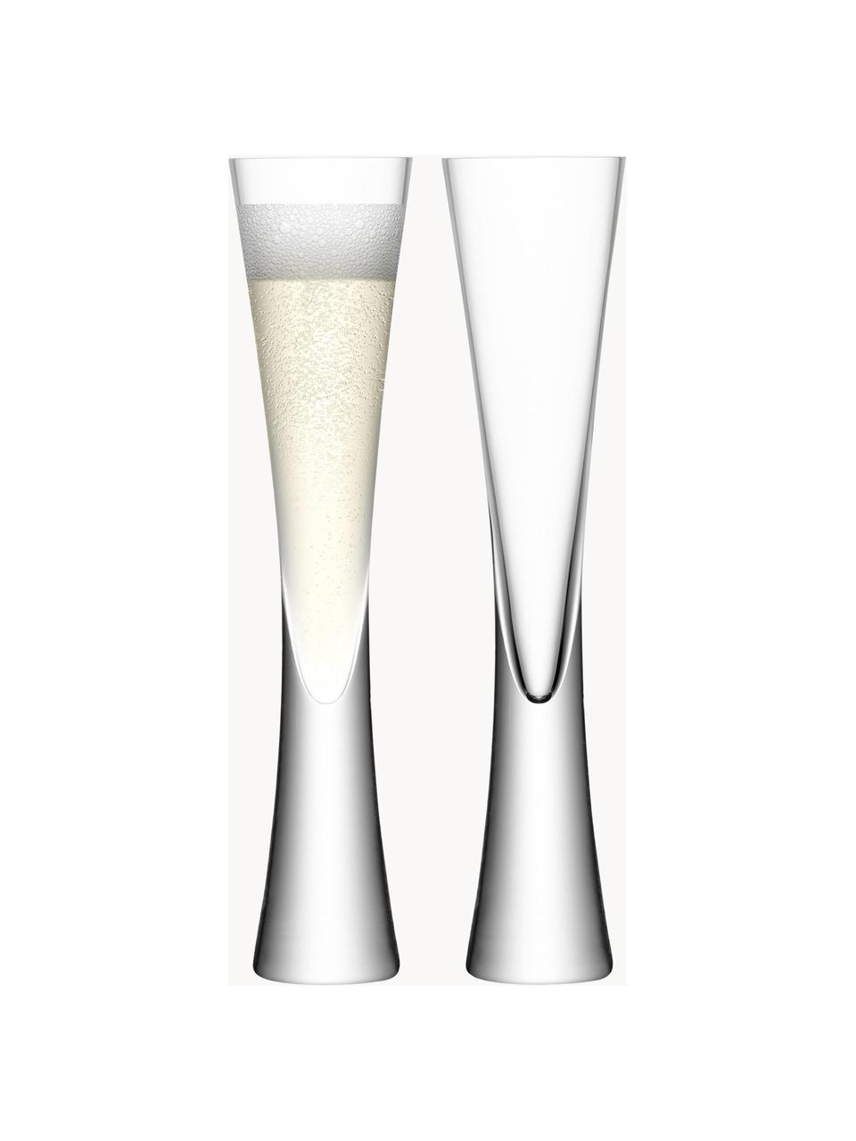 Flûtes à champagne Moya, 2 pièces, Verre, Transparent, Ø 6 x haut. 25 cm, 170 ml