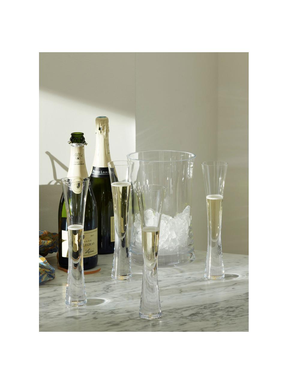 Poháre na šampanské Moya, 2 ks, Sklo, Priehľadná, Ø 6 x V 25 cm, 170 ml