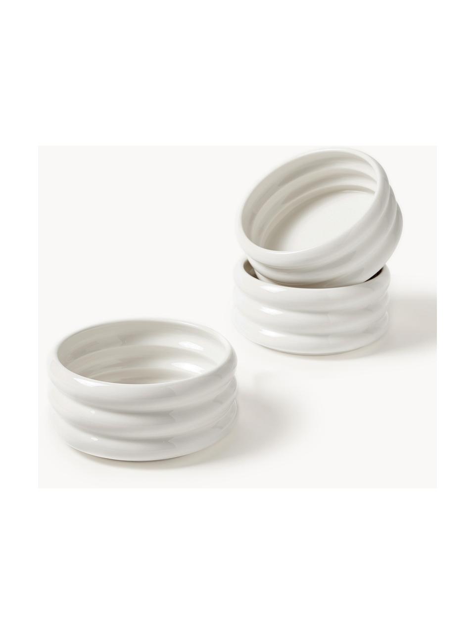 Cuencos de porcelana Maira, 3 uds., Cerámica, Blanco, Ø 12 x Al 5 cm
