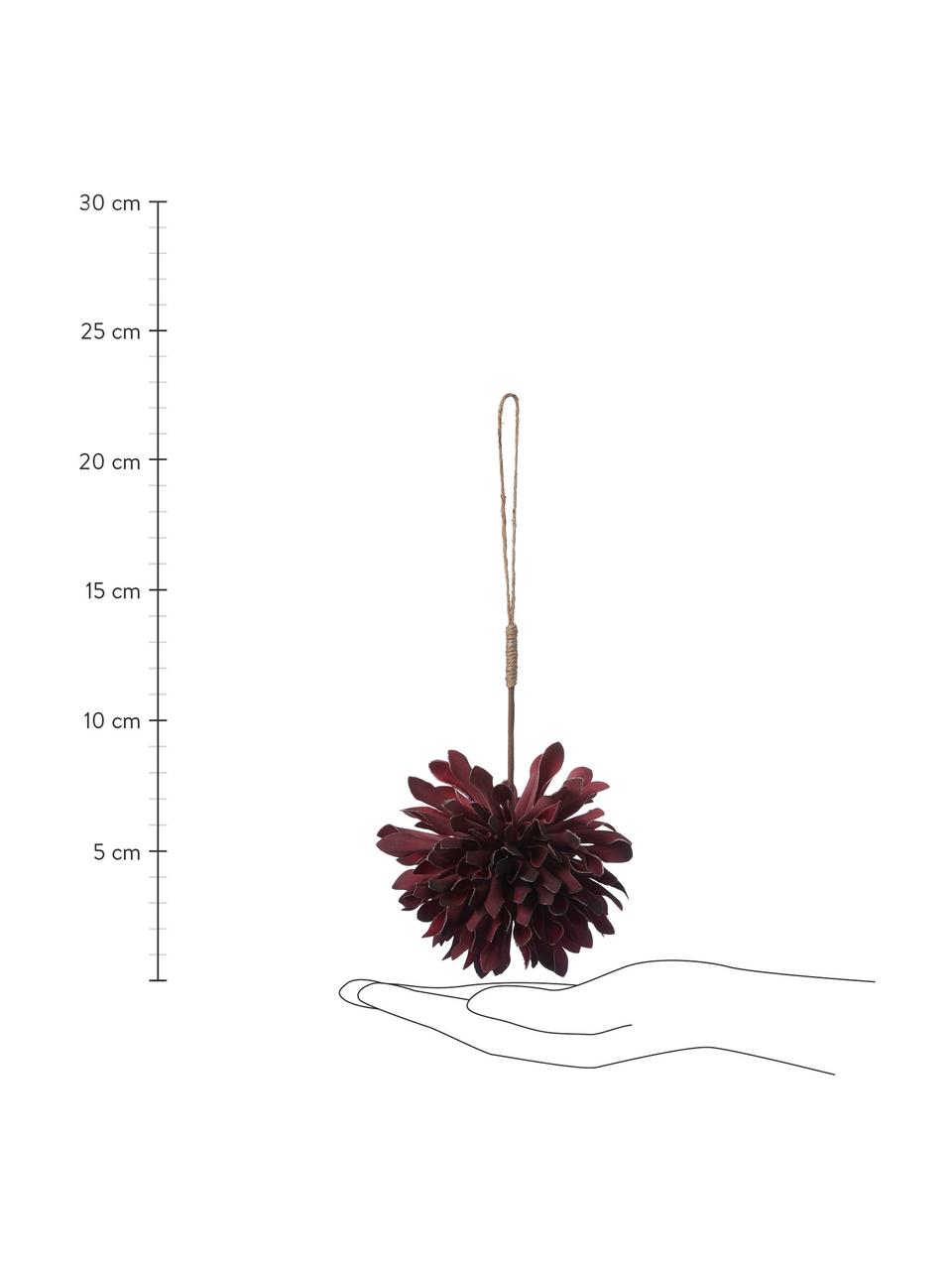 Kerstboomhangers Florisa, 2 stuks, Donkerrood, Ø 10 x H 14 cm