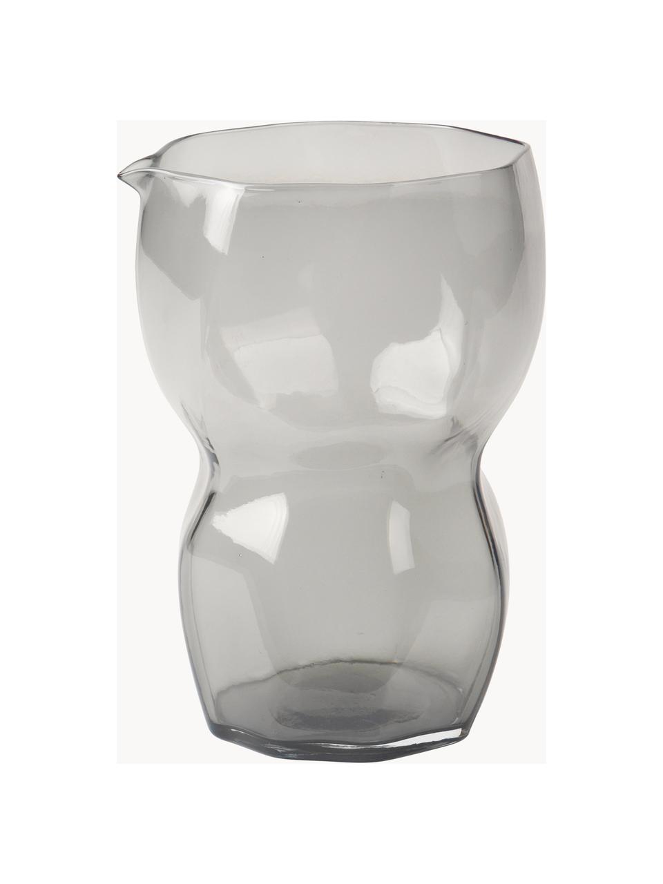 Mundgeblasene Wasserkaraffe Limfjord, 900 ml, Glas, mundgeblasen, Grau, transparent, 900 ml