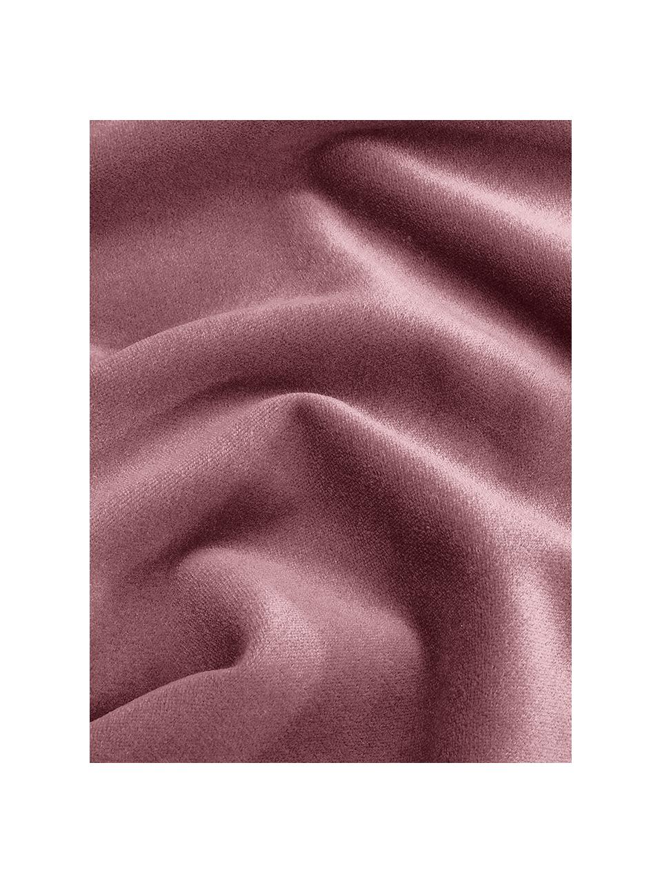 Einfarbige Samt-Kissenhülle Dana in Altrosa, 100% Baumwollsamt, Altrosa, B 40 x L 40 cm