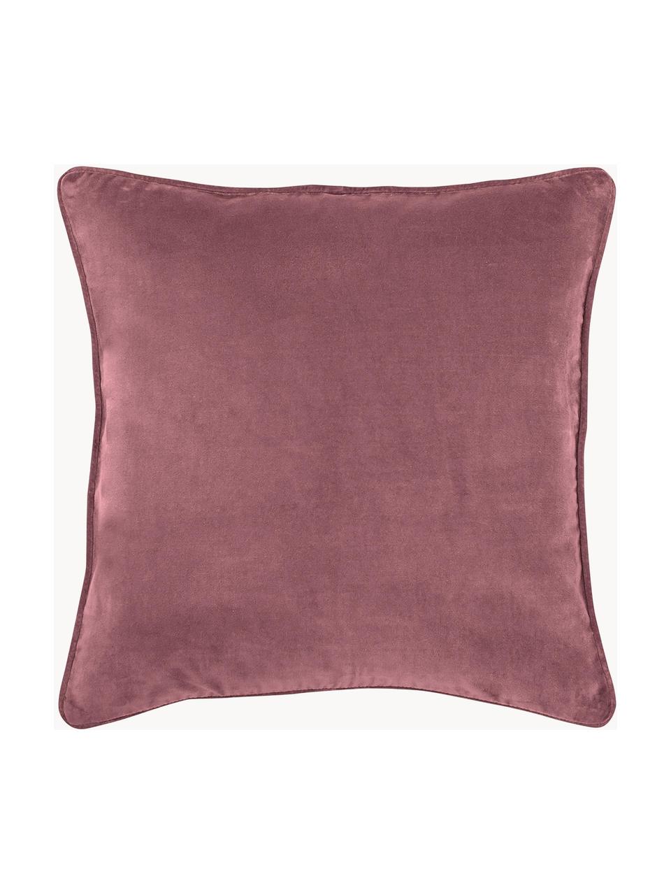 Funda de cojín de terciopelo Dana, 100% terciopelo de algodón, Rosa palo, An 40 x L 40 cm
