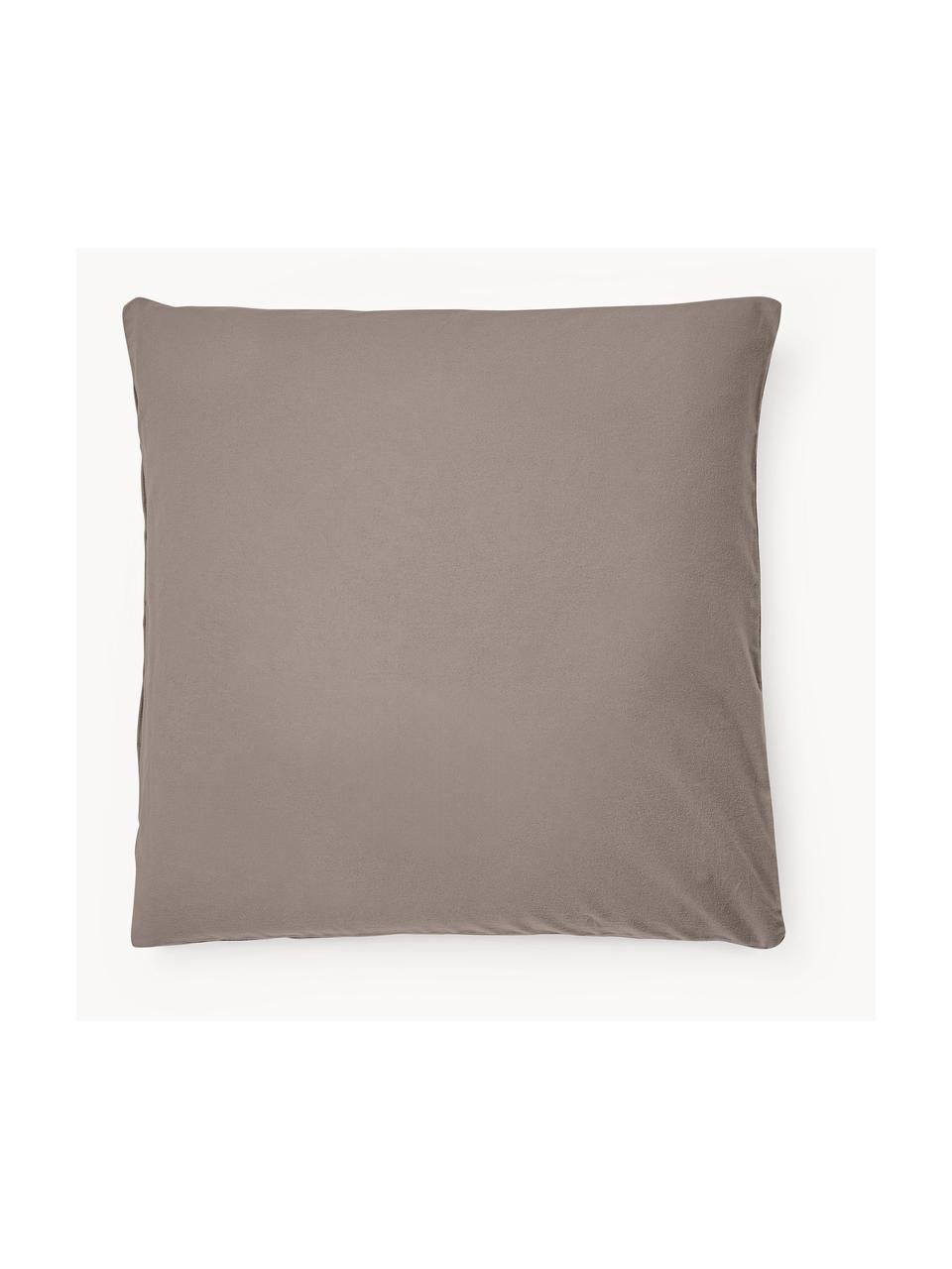 Flanell-Kopfkissenbezug Biba, Webart: Flanell, Taupe, B 80 x L 80 cm