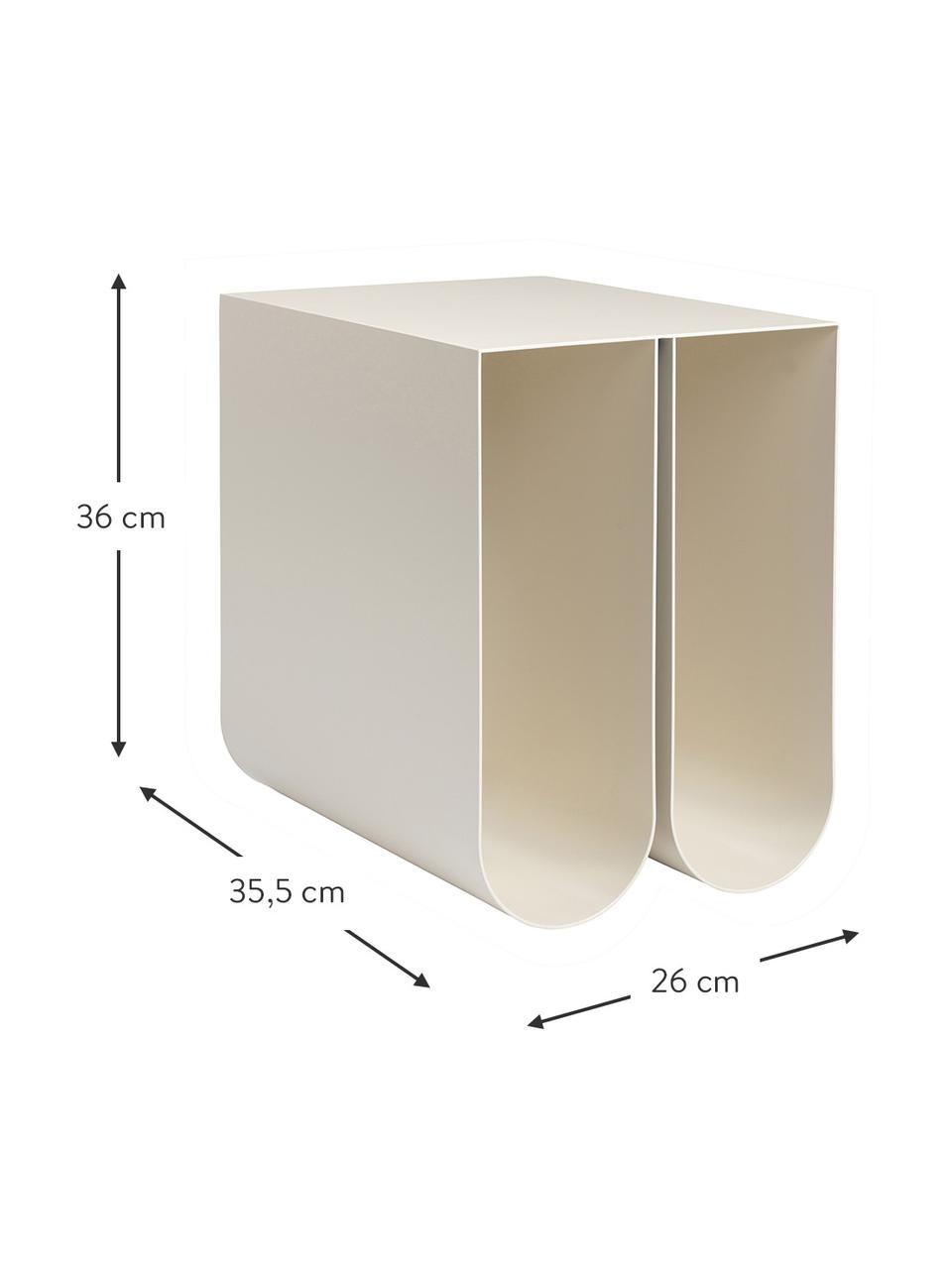 Metall-Beistelltisch Curved, Stahl, pulverbeschichtet, Beige, B 26 x H 36 cm