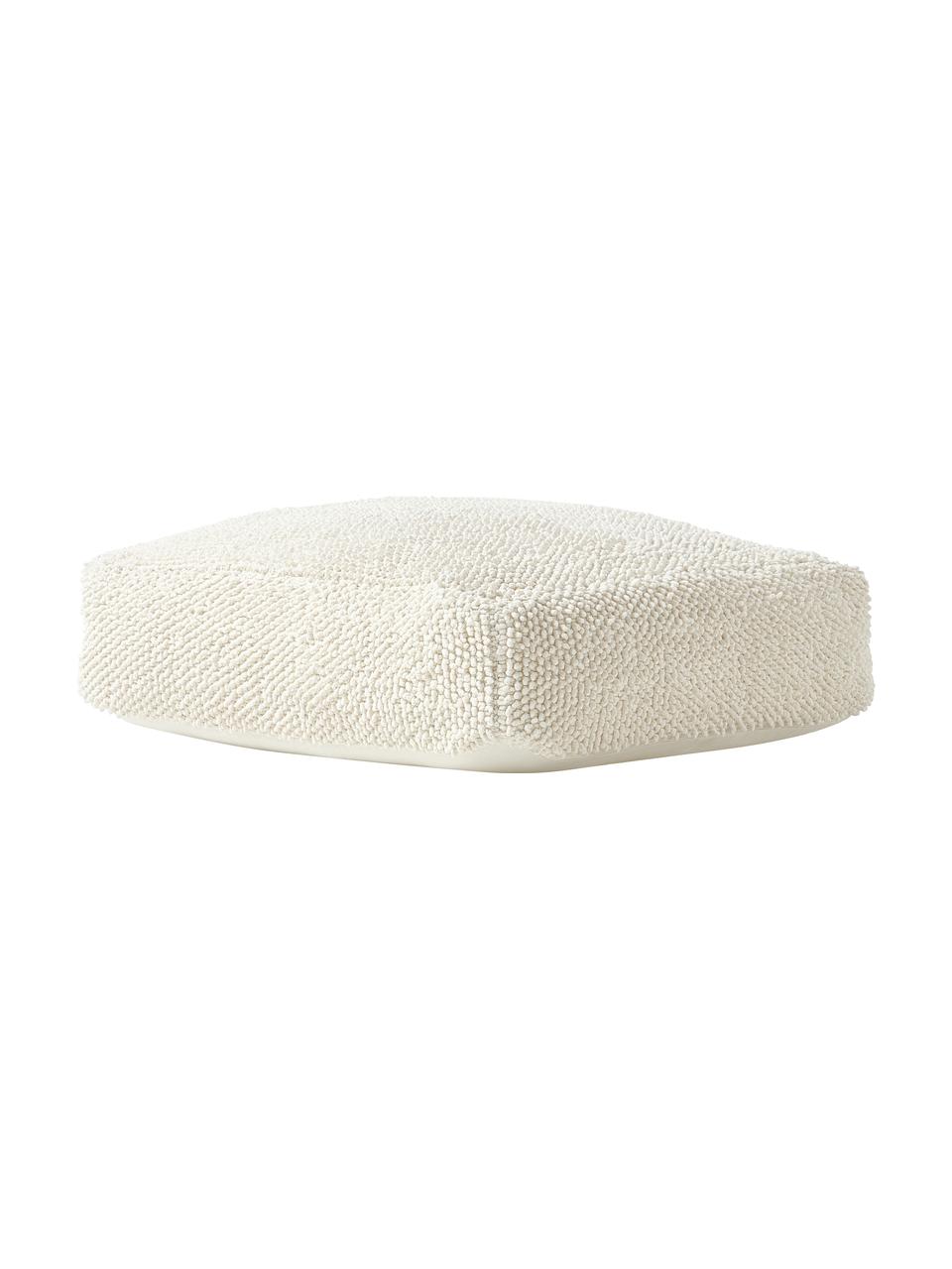 Cuscino da pavimento in cotone Indi, Rivestimento: 100% cotone, Bianco crema, Larg. 70 x Alt. 20 cm