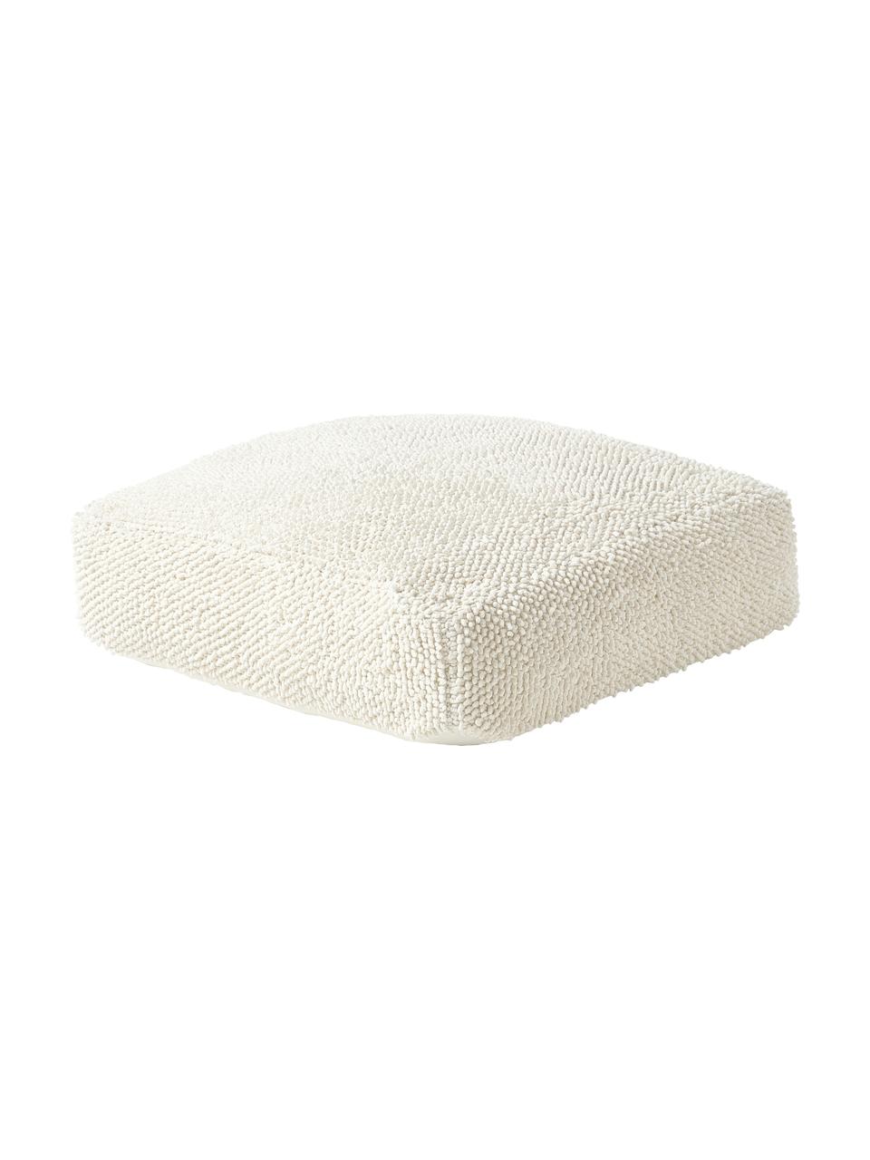 Cojín de suelo de algodón Indi, Funda: 100% algodón, Blanco crema, An 70 x Al 20 cm