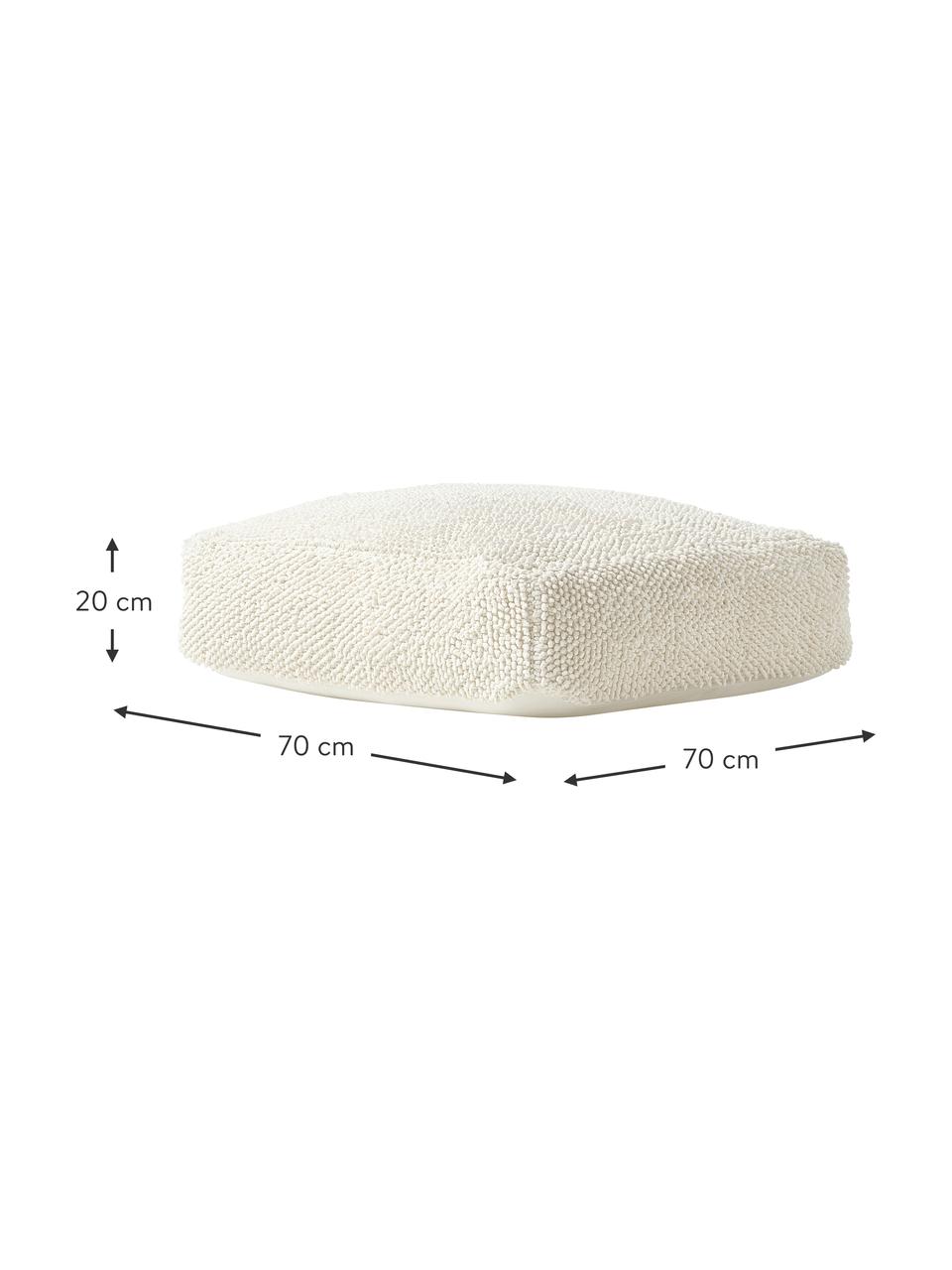 Cojín de suelo de algodón Indi, Funda: 100% algodón, Blanco crema, An 70 x Al 20 cm