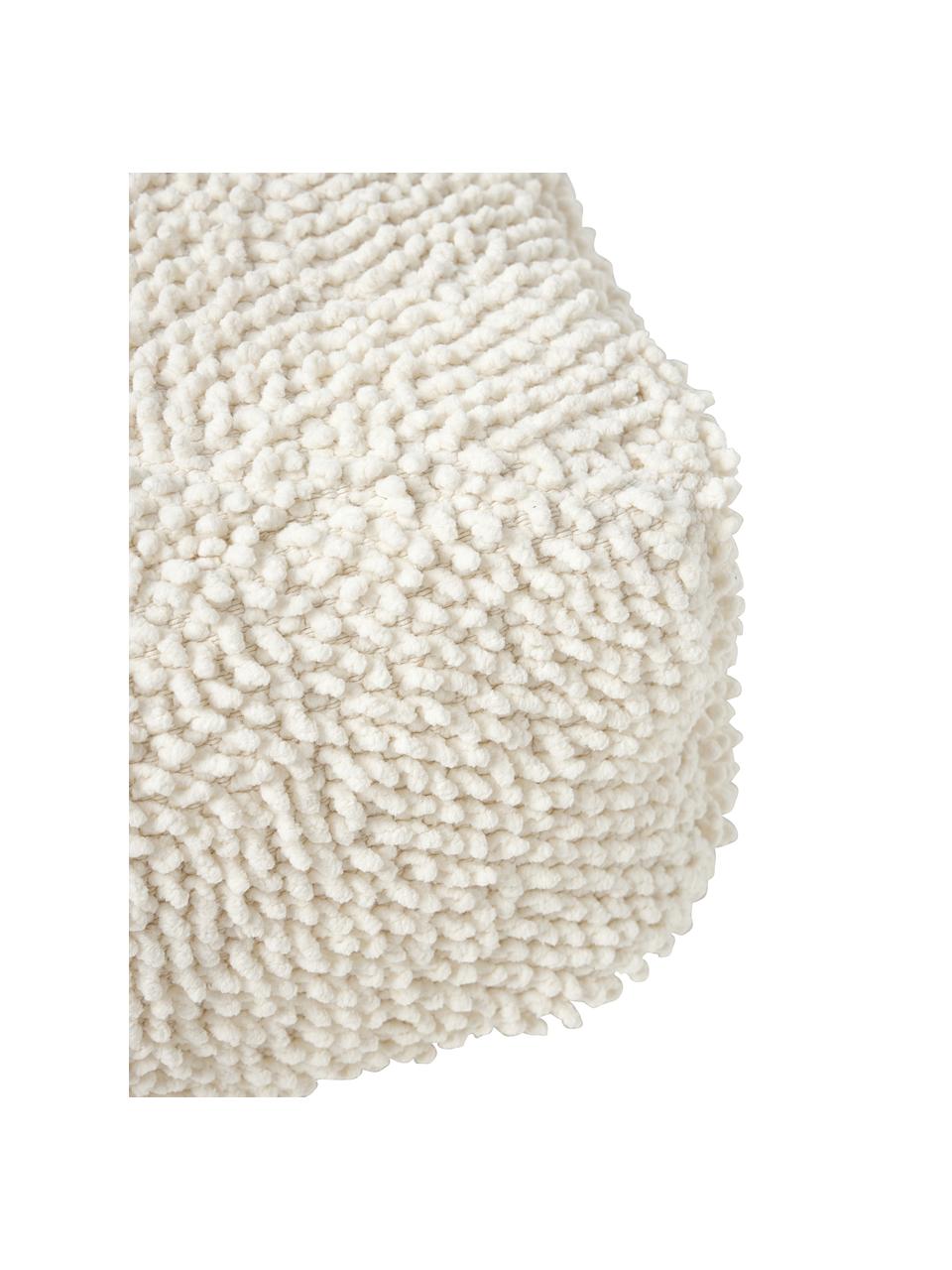 Cuscino da pavimento in cotone Indi, Rivestimento: 100% cotone, Bianco crema, Larg. 70 x Alt. 20 cm