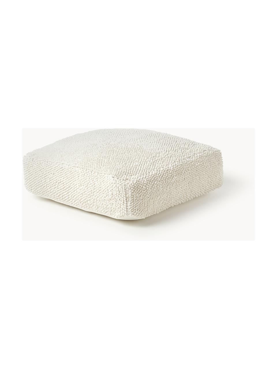 Cojín de suelo de algodón Indi, Funda: 100% algodón, Blanco Off White, An 70 x Al 20 cm