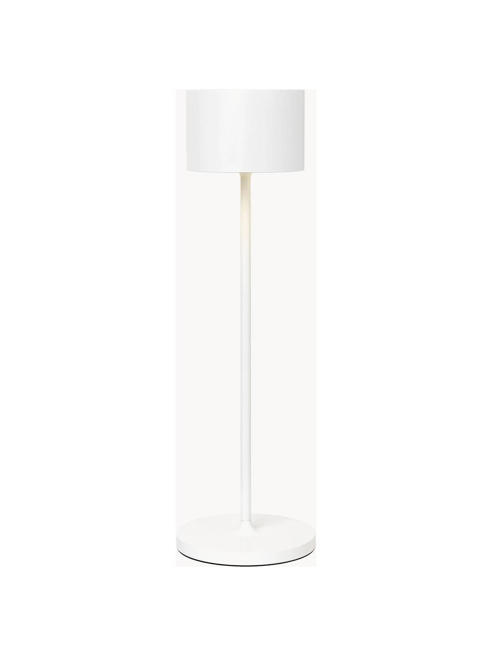 Mobiele LED outdoor tafellamp Farol, dimbaar, Lamp: gepoedercoat aluminium, Wit, Ø 11 x H 34 cm