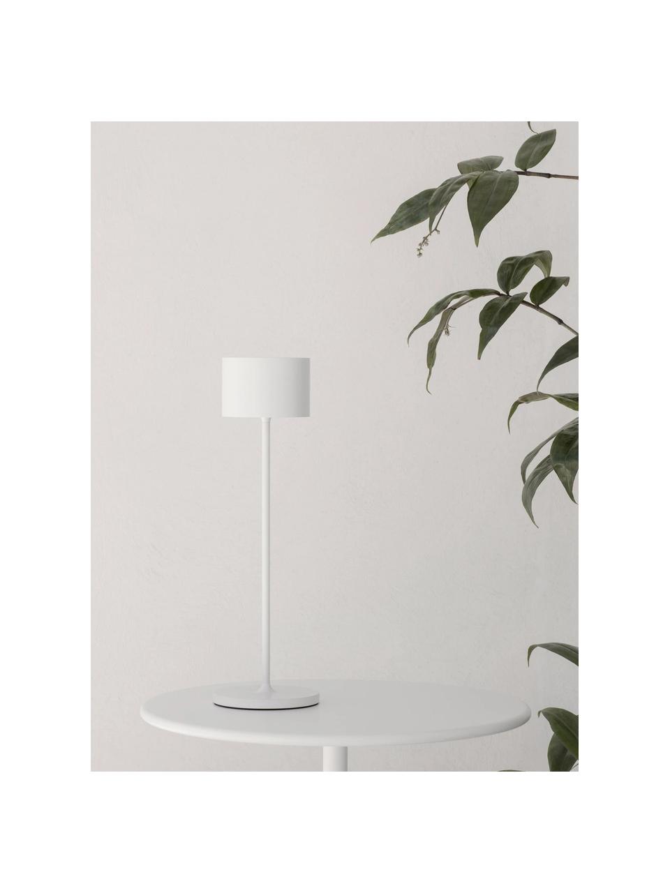 Lampe à poser d'extérieur LED mobile à intensité lumineuse variable Farol, Blanc, Ø 11 x haut. 34 cm