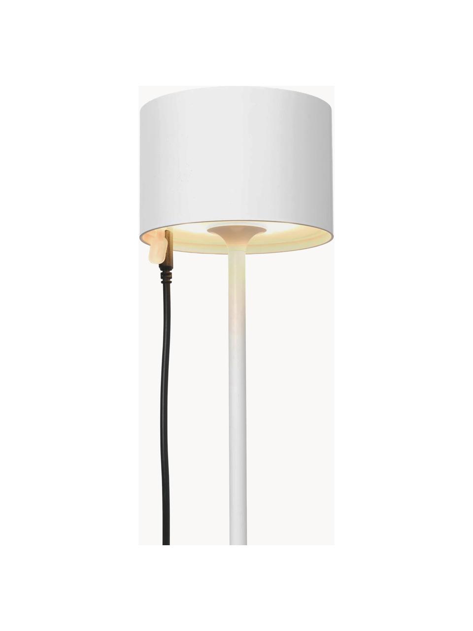 Mobile LED-Outdoor-Tischlampe Farol, dimmbar, Weiß, Ø 11 x H 34 cm