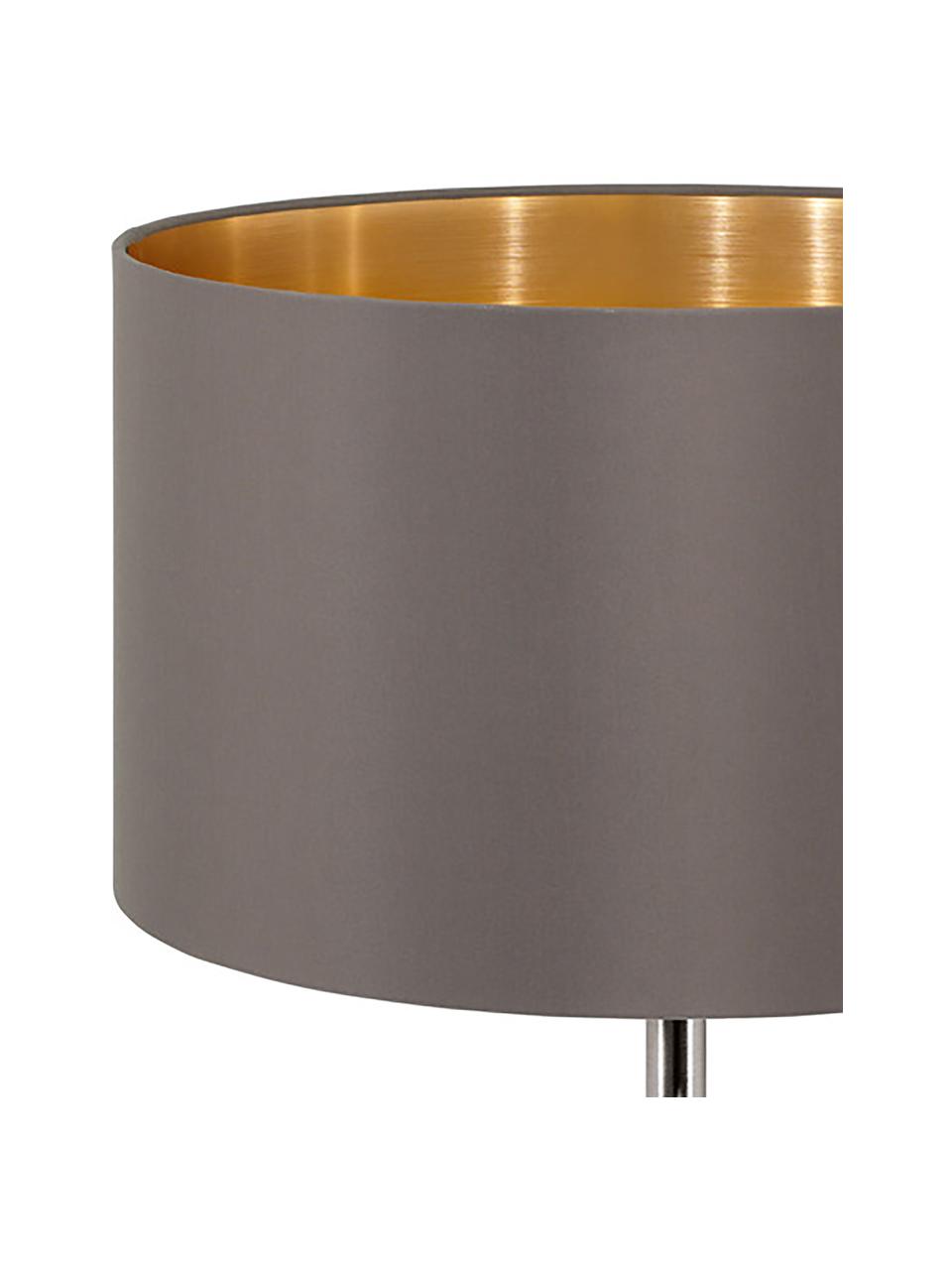 Lampada da tavolo con decoro dorato Jamie, Base della lampada: metallo nichelato, Grigio-beige, argentato, Ø 23 x Alt. 42 cm