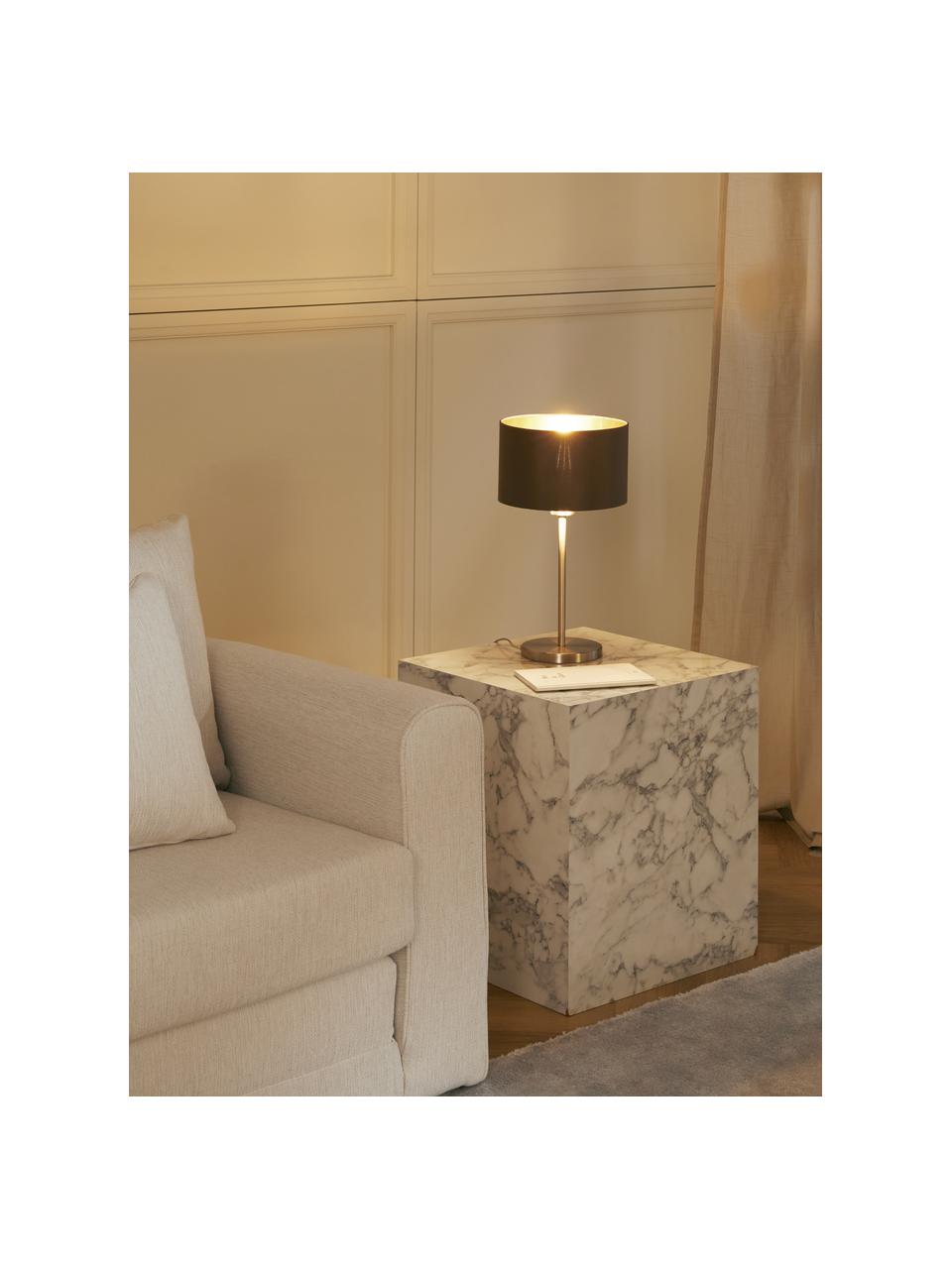 Lampada da tavolo Jamie, Base della lampada: metallo nichelato, Toupe, dorato, Ø 23 x Alt. 42 cm