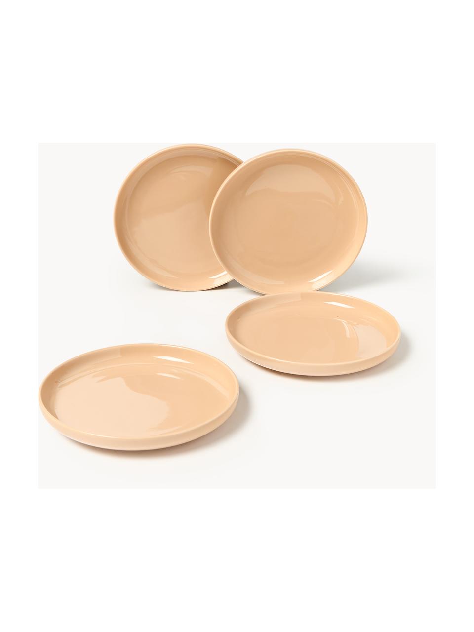 Assiettes à dessert en porcelaine Nessa, 4 pièces, Porcelaine de haute qualité, émaillé, Pêche, haute brillance, Ø 19 cm