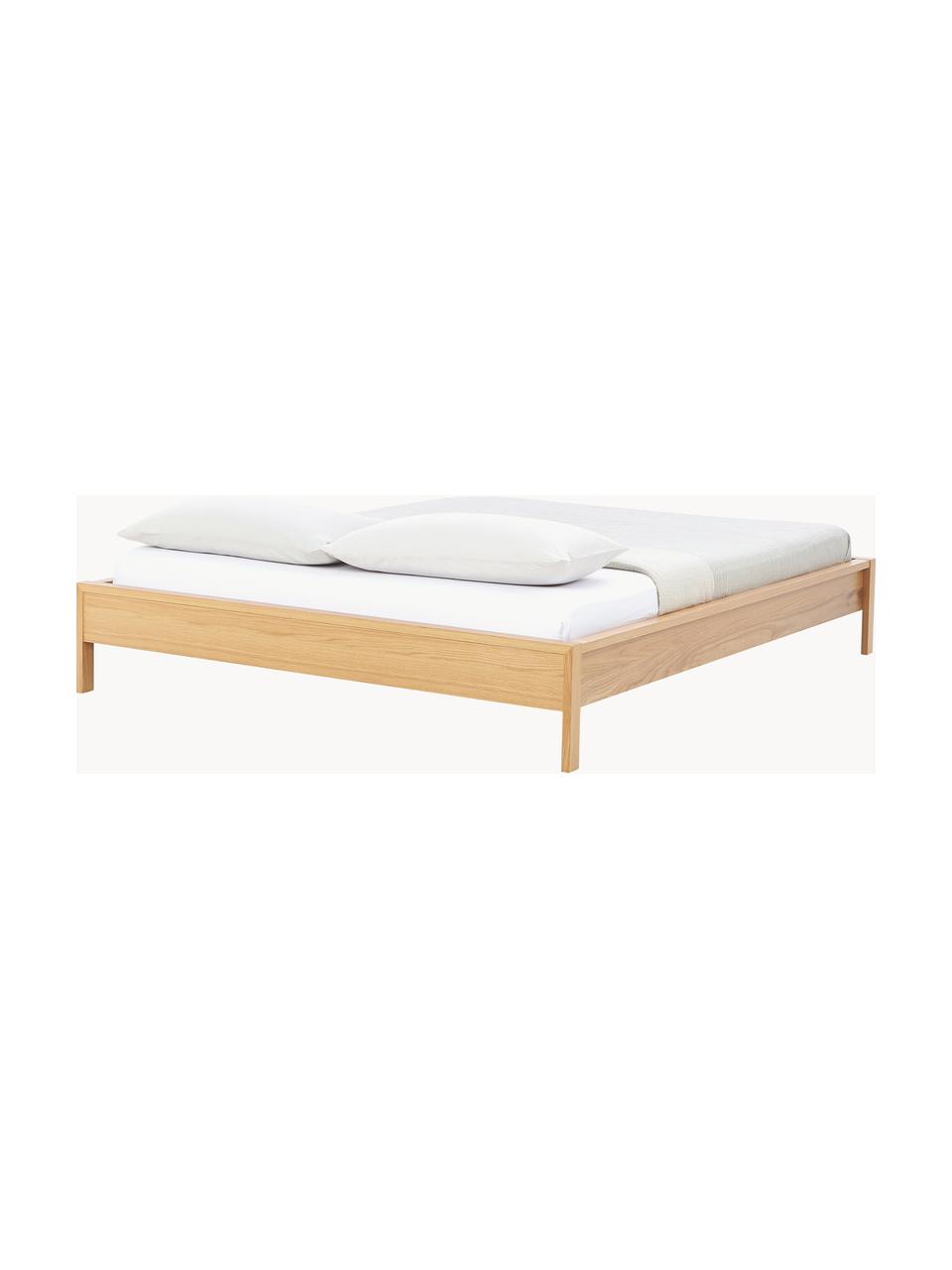 Houten bed Tammy, Hout met eikenhoutfineer, Eikenhout, B 180 x L 200 cm