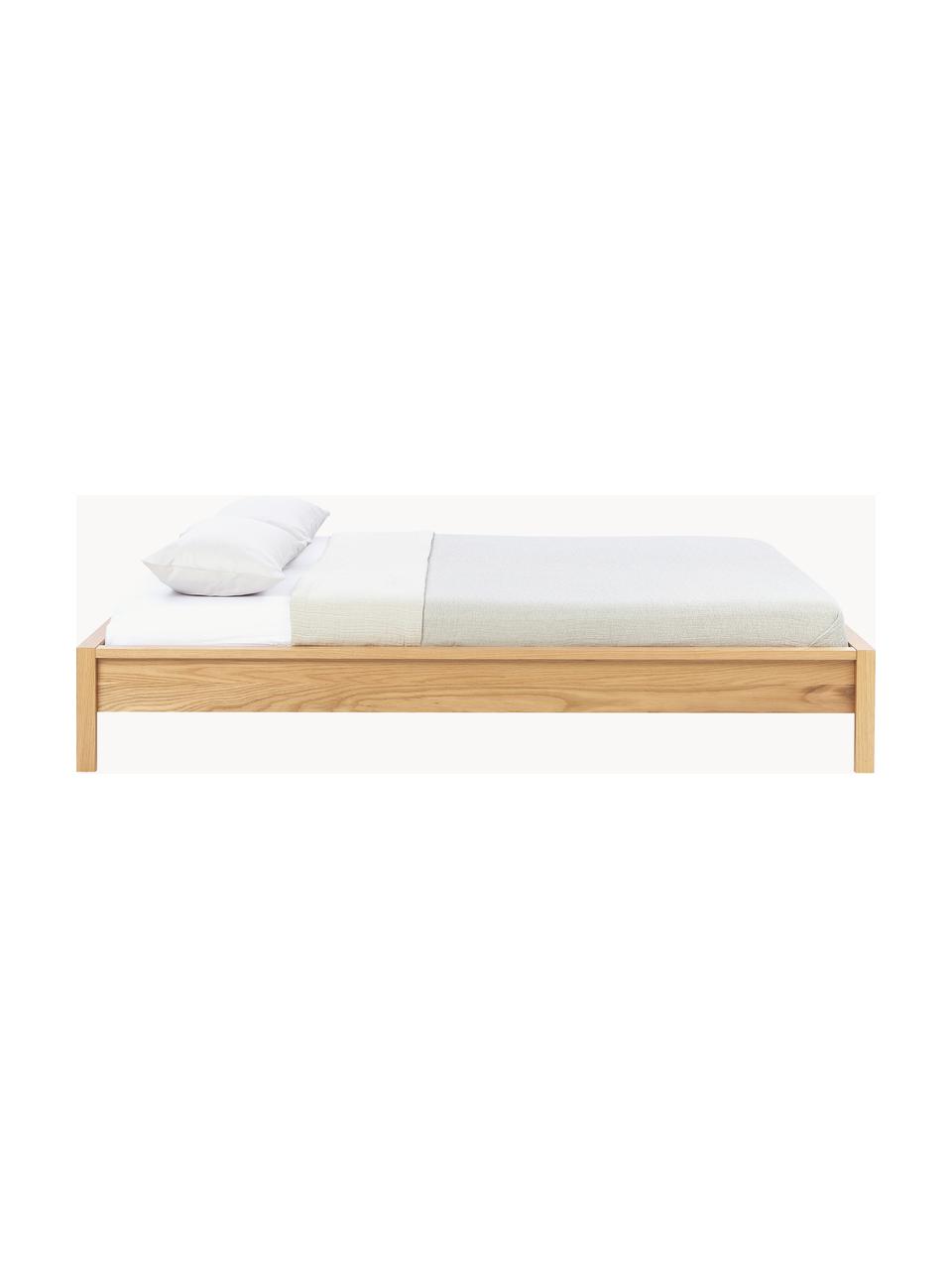 Łóżko z drewna Tammy, Drewno naturalne z fornirem z drewna dębowego, Drewno dębowe, S 180 x D 200 cm