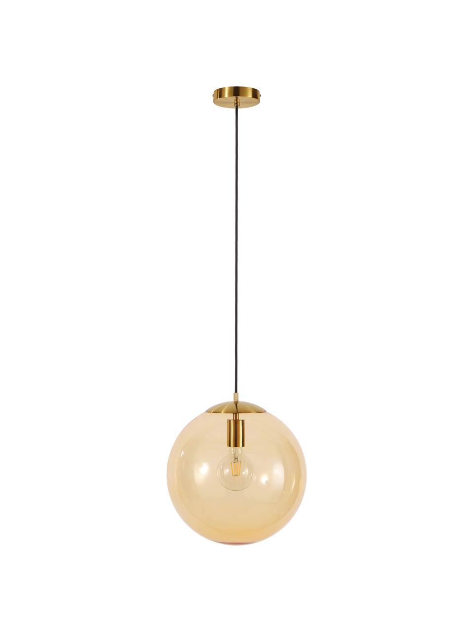 Lampada a sospensione in vetro Bao, Paralume: vetro, Baldacchino: metallo zincato, Oro, Ø 35 cm
