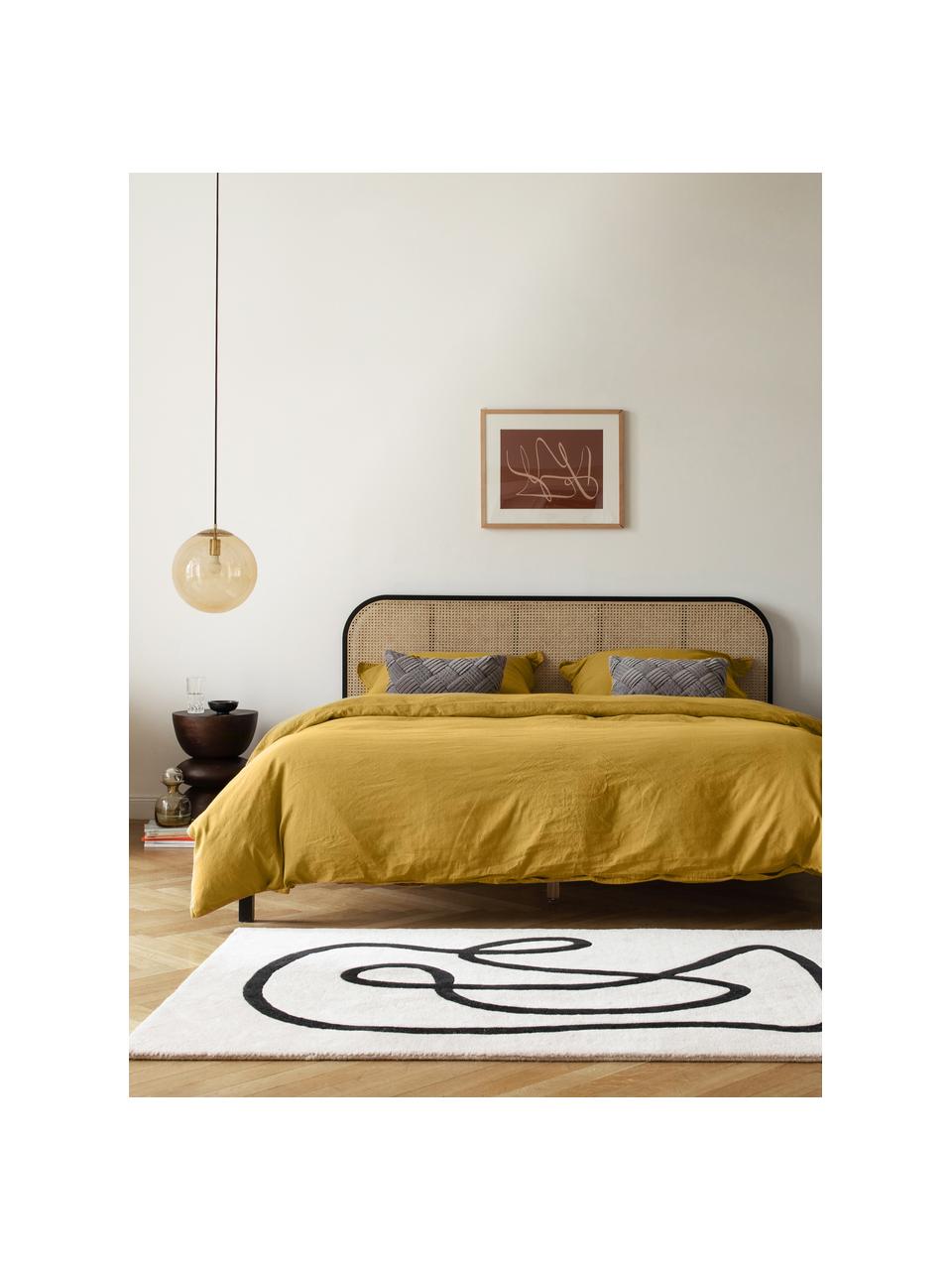 Lampada a sospensione in vetro Bao, Paralume: vetro, Baldacchino: metallo zincato, Oro, Ø 35 cm