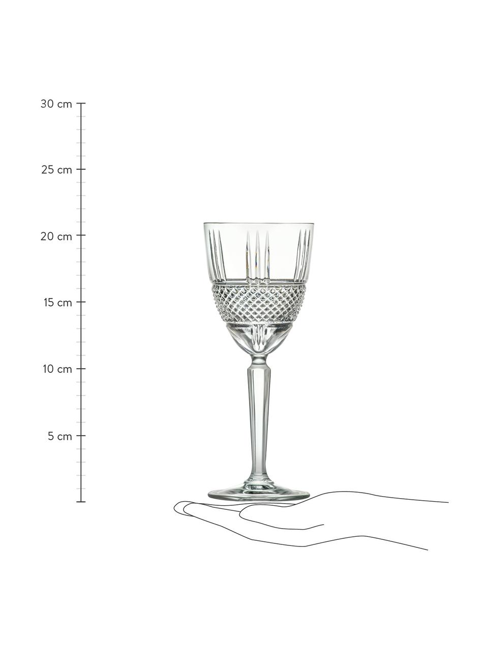 Kristall-Weingläser Brillante mit Relief, 6 Stück , Kristallglas, Transparent, Ø 9 x H 21 cm, 300 ml