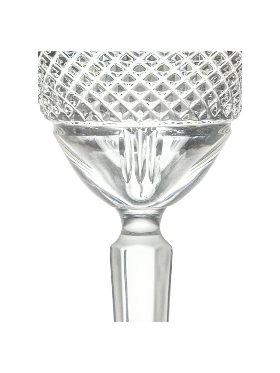 Kristallen wijnglazen Brillante met reliëf, 6 stuks, Kristalglas, Transparant, Ø 9 x H 21 cm, 300 ml