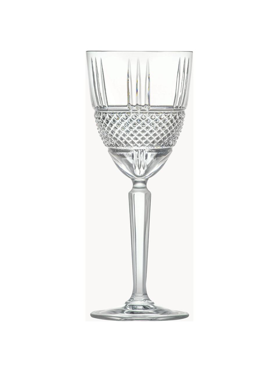 Kristall-Weingläser Brillante mit Relief, 6 Stück, Kristallglas, Transparent, Ø 9 x H 21 cm, 300 ml