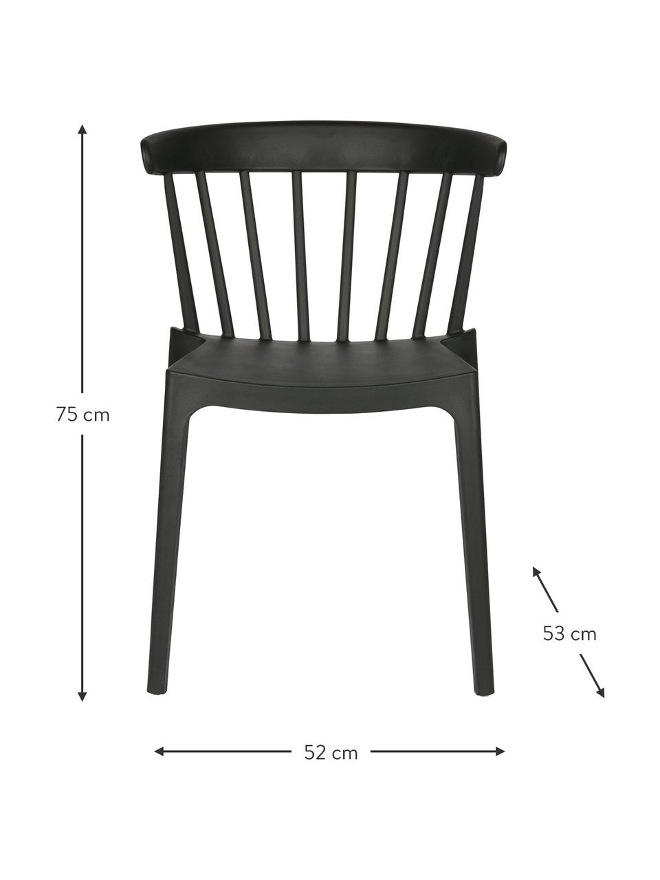 Sedia da giardino impilabile Bliss, Polipropilene, Nero, Larg. 52 x Prof. 53 cm