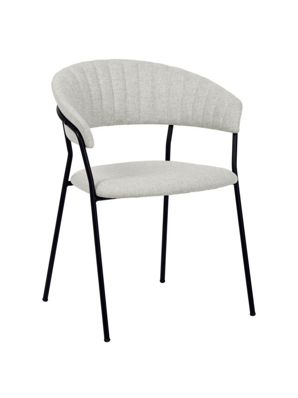 Čalouněná židle Belle, 2 ks, Světle šedá, Š 57 cm, H 54 cm
