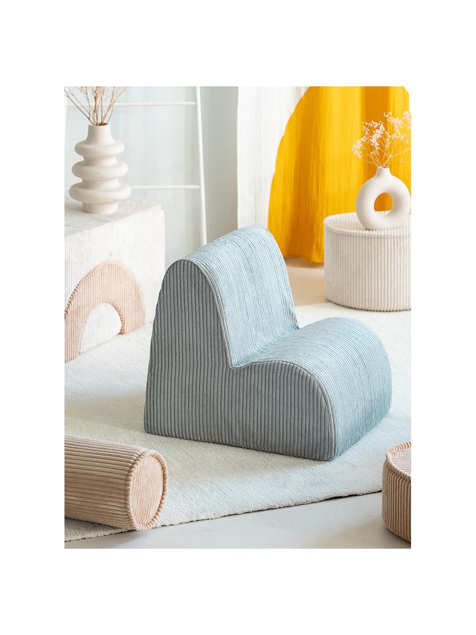 Fauteuil pour enfants en velours côtelé Cloud, Velours côtelé vert menthe, larg. 50 x haut. 50 cm