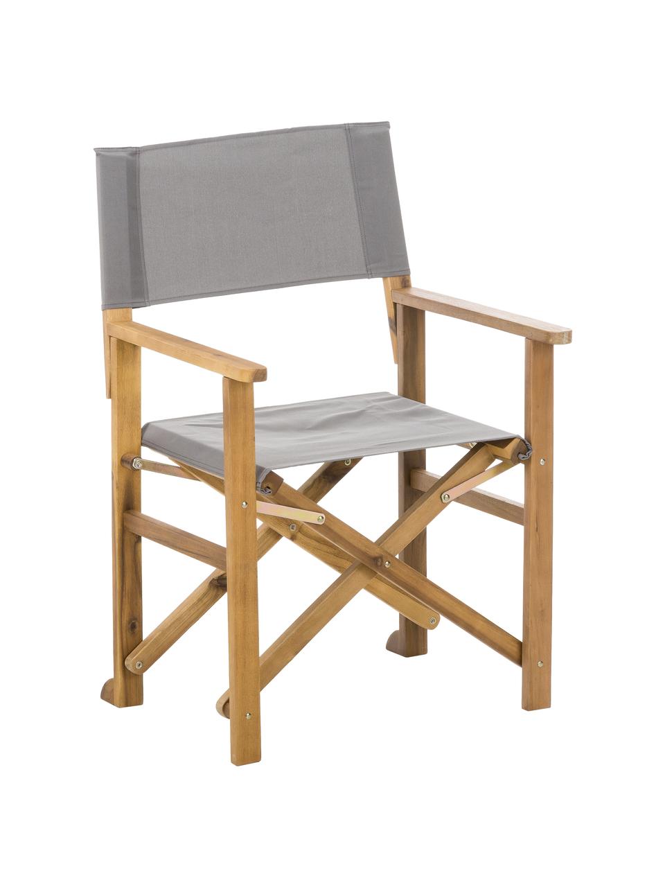 Fauteuil metteur en scène pliable cadre en bois Zoe, Gris, larg. 52 x prof. 58 cm