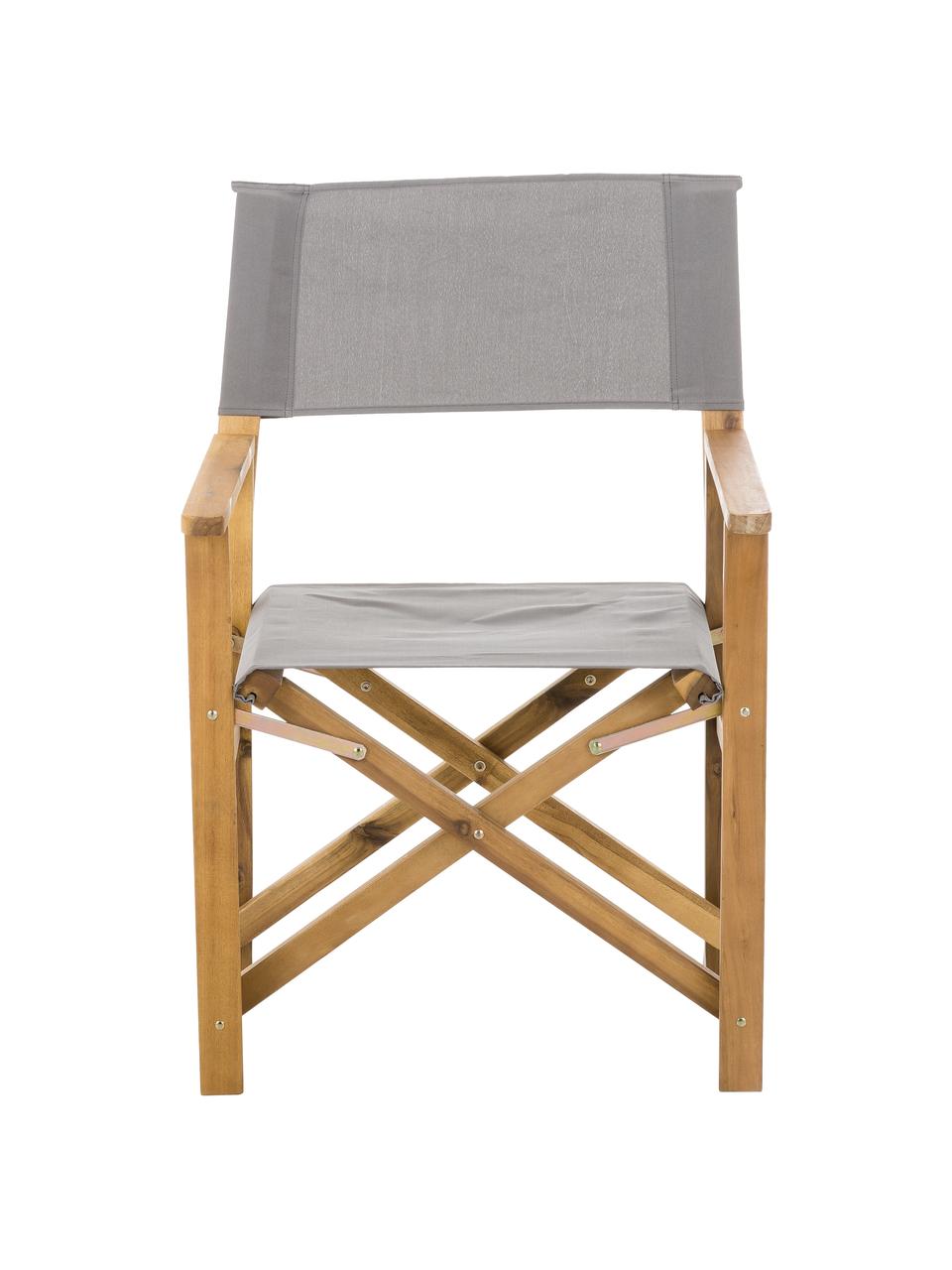 Krzesło reżysera Zoe, Stelaż: drewno akacjowe, olejowan, Szary, S 52 x G 58 cm