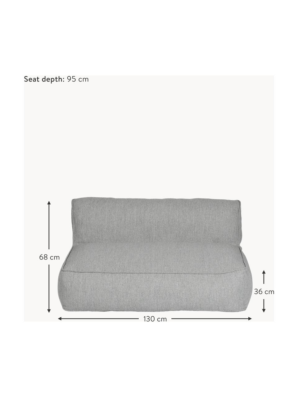 Canapé lounge d'extérieur Grow (2 places), Tissu gris clair, larg. 130 x prof. 95 cm