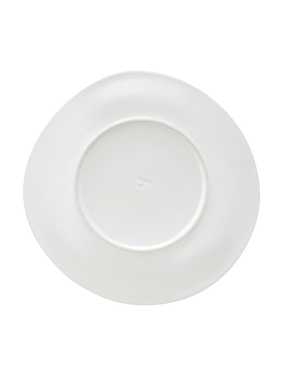 Ručne vyrobený dezertný tanier s jemným reliéfom Sandvig, 4 ks, Lomená biela