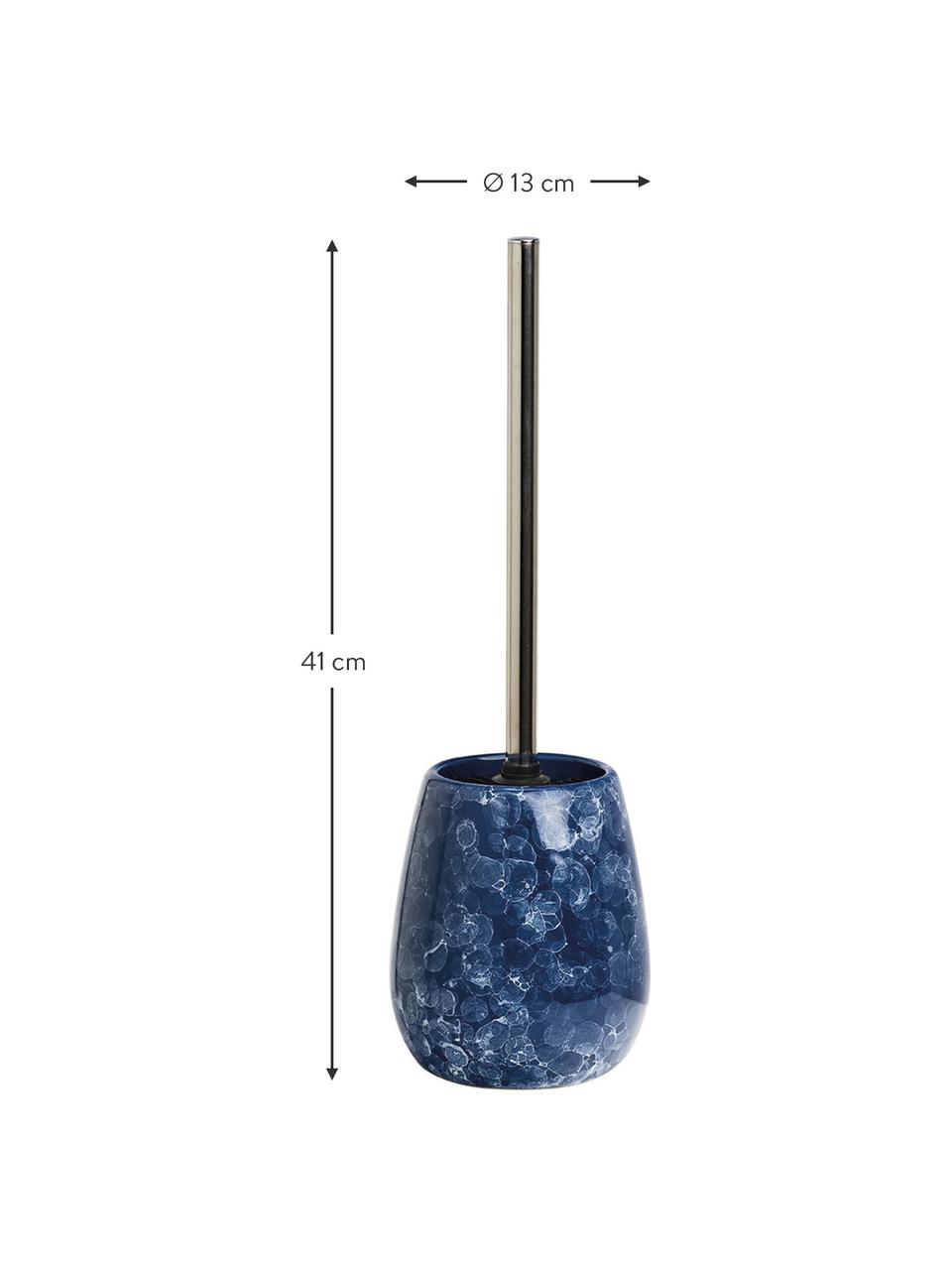 Escobilla de baño de cerámica Blue Marble, Recipiente: cerámica, Azul, Ø 13 x Al 41 cm