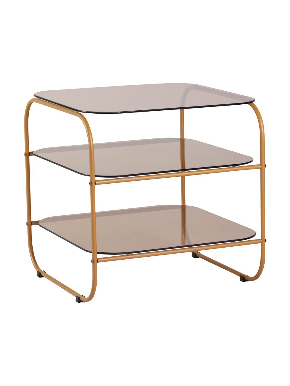 Table d'appoint en verre Echo, Brun, ambré, larg. 41 x haut. 42 cm