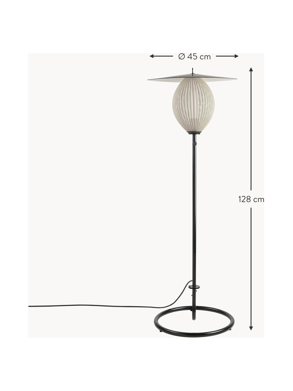 Kleine Outdoor Stehlampe Satellite, Lampenschirm: Stahlblech, beschichtet, Weiss, Schwarz, H 128 cm