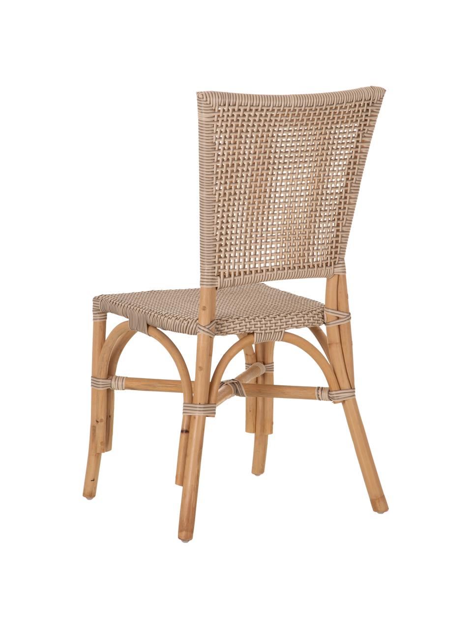 Sedia in rattan Ainara, Rattan con intreccio in polietilene, Beige, Larg. 54 x Prof. 44 cm